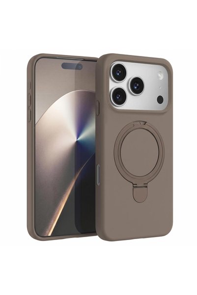 Microsonic Case Compatible with Apple iPhone 17 Pro Aura Stand Magsafe Brown