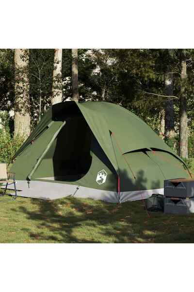 vidaxl Cort camping cupola 4 persoane verde masliniu impermeabil