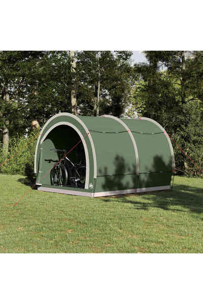 vidaxl Cort pentru depozitare biciclete Verde 256 x 222 x 182 cm tafta