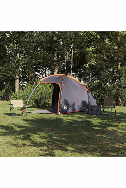 vidaxl Tent Cabina Gri si Portocalie 370 x 230 x 185 cm tafta