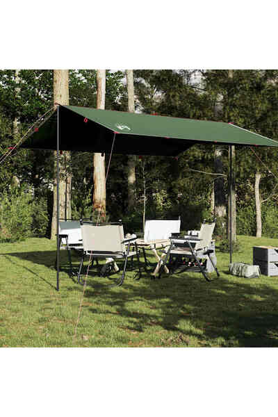 vidaxl Prelata de camping, verde, 360x294 cm, impermeabila