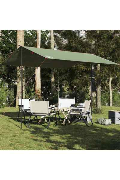 vidaxl Prelata de camping, verde, 360x294 cm, impermeabila