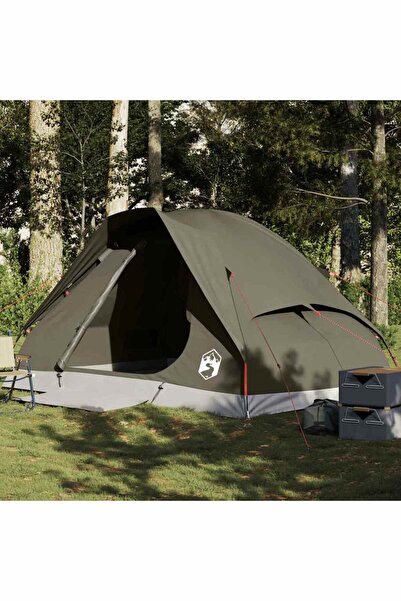 vidaxl Cort de camping cupola pentru 4 persoane, maro, impermeabil