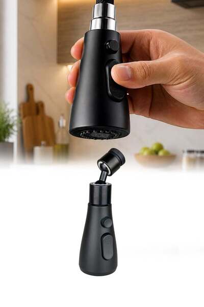 omilife رأس صنبور بـ 3 أوضاع، يدور 360 درجة، مع رذاذ المطر، جهاز توفير المياه...