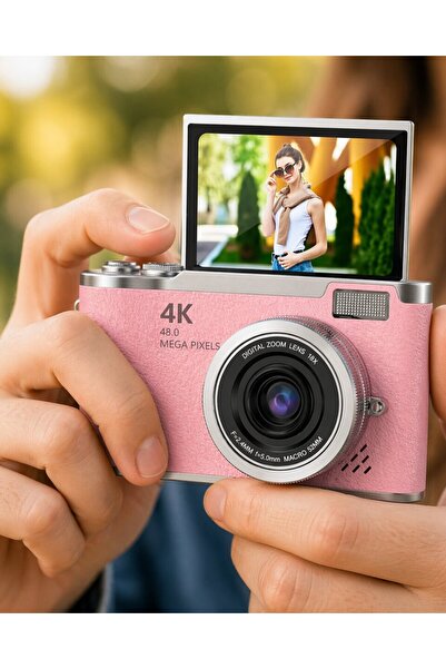 Ethab Giyim Profesyonel Çekim İçin 48 MP Kamera 18x Zoom Flip Ekran Dijital K...