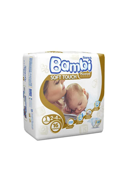 Bambi Sanita Premium Care Diapers (Regular Pack) Size 1, for Newborns - 16 Di...