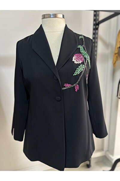 mardi exclusive Women's Plus Size Embroidered Blazer Jacket