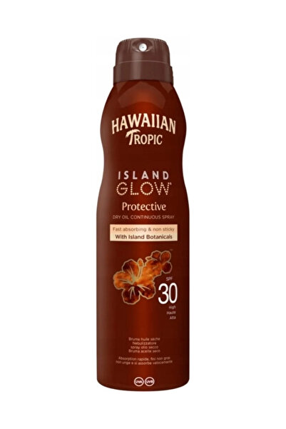 Hawaiian Tropic Island Glow Ulei uscat spray de protecție solară SPF 30 – Nuc...