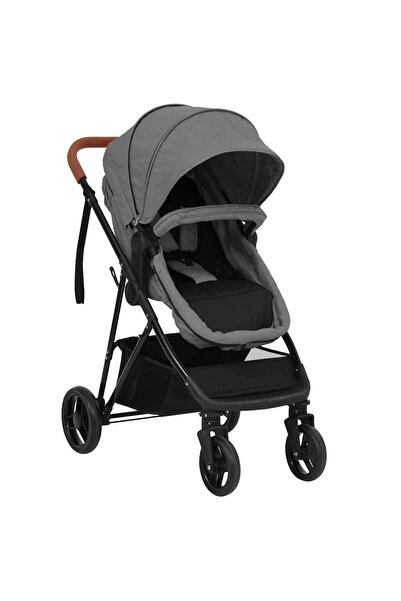 vidaxl 2-in-1 baby stroller, light gray and black, steel