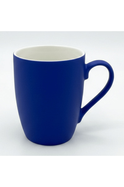 AKDC Royal Blue Matte Ceramic Coffee Mug – 400 ml | Elegant Two-Tone Design
