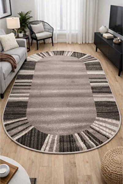 Mira Covor pentru living, Model 24070/120, Formă ovală, Maro