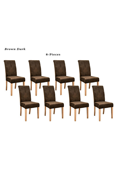Evory Home Velvet Dining Fitted Chair Covers Set of 8 Stretch Elastic Soft Ch...