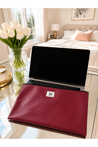 MAKE BAG ATEŞ KIRMIZISI DERİ PORTFÖY-LAPTOP ÇANTASI