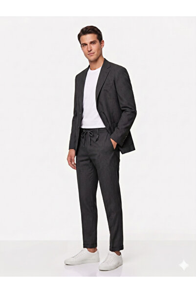 MODMEN Italian Cut Slimfit Men's Suit Striped