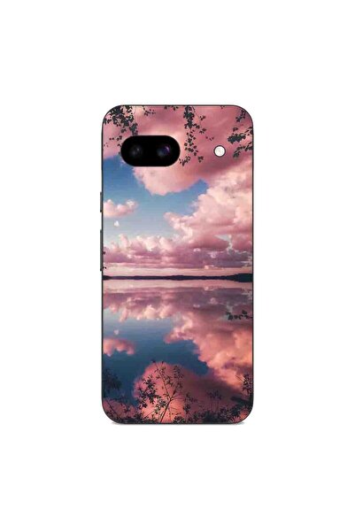 OEM Case compatible with Google Pixel 8A Silicone Gel Tpu Pattern Pink Clouds