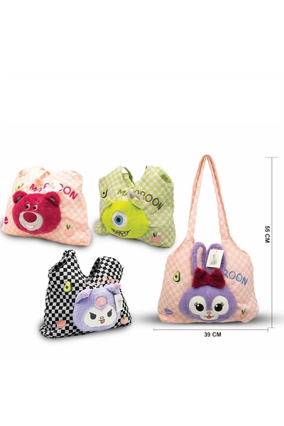 iTajir 55cm Plaid Pattern Kids Velvet Shoulder Handbag - Cute Disney & Sanrio...