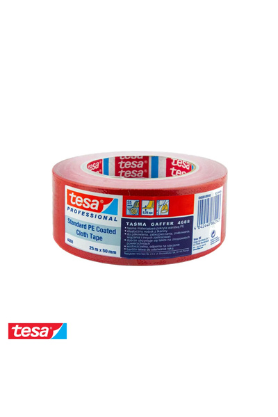 Tesa Red 4688 textile adhesive tape, water and heat resistant, 25m x 50mm, fo...