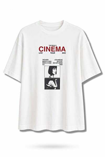 5in1Canpolat Ecru Cinema Printed T-Shirt 261061
