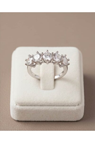 Portakal Esintisi Althiera Zircon Stone Adjustable 5 Stone Ring