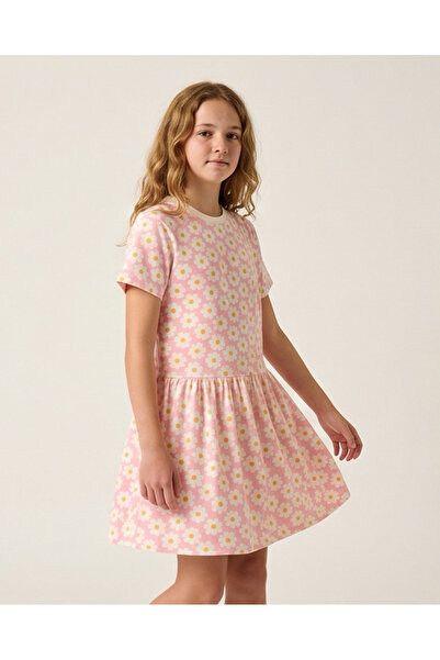 REDTAG Senior Girls Pink Floral Print Dress