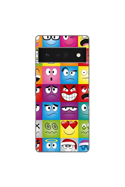 OEM Husa compatibila cu Google Pixel 6 Pro Silicon Gel Tpu Model Funny Faces