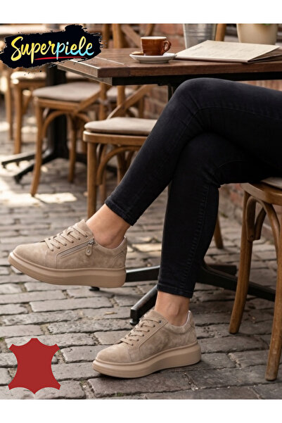 ANGEL BLUE Pantofi casual damă din piele naturală cu fermoar și șiret