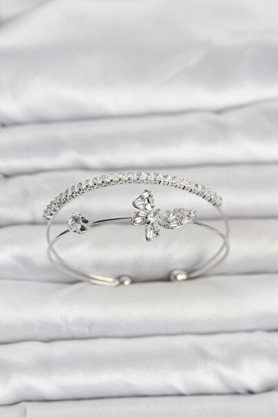 Clariss Brass Silver Color Butterfly Model Women's Bracelet