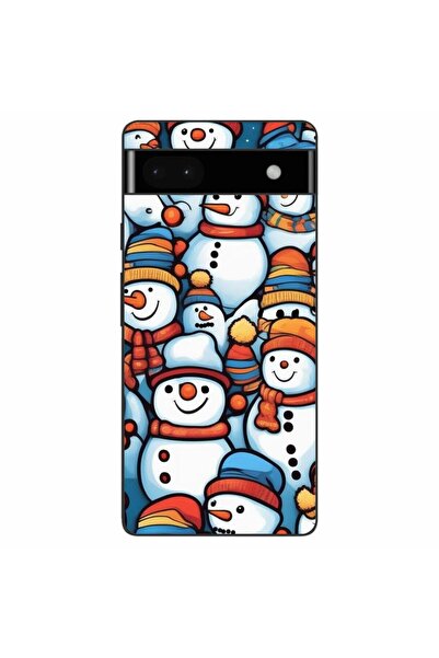 OEM Калъф, съвместим с Google Pixel 6A, силиконов гел TPU модел с десен на сн...