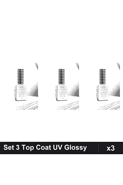 global fashion Set 3 Top Coat UV Super Glossy Shiny 12ml, Manichiură Profesio...