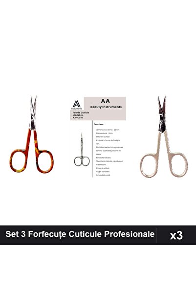 One Group Set 3 Forfecuțe Profesionale Cuticule, & AlAlzee, Manichiură