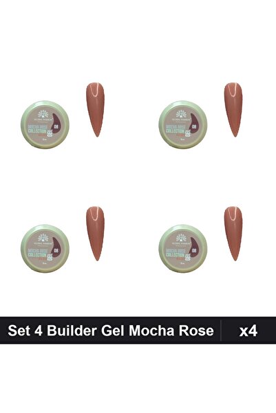 global fashion Set 4 Builder Gel Mocha Rose 15g, Constructor Unghii, Manichiu...
