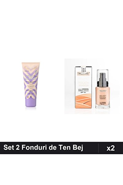 Eveline Set 2 Fonduri de Ten & TLM, Nuante Bej Deschis, SPF 10, 64ml