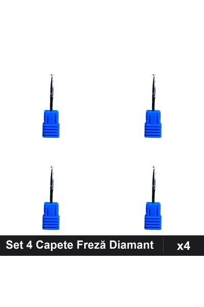 NAİLS Set 4 Capete Freză Diamant Unghii, Manichiură Profesională, Freze Calit...