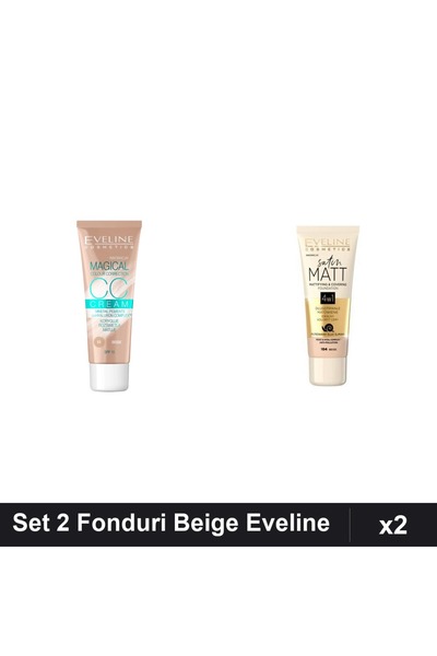 Eveline Set 2 Fonduri de Ten Eveline, CCC Magical + Satin Matt, Nuante Beige ...