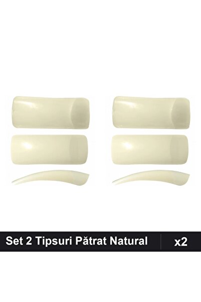 NAİLS Set 2 Tipsuri Unghii Pătrat 500 buc, Manichiura Profesională