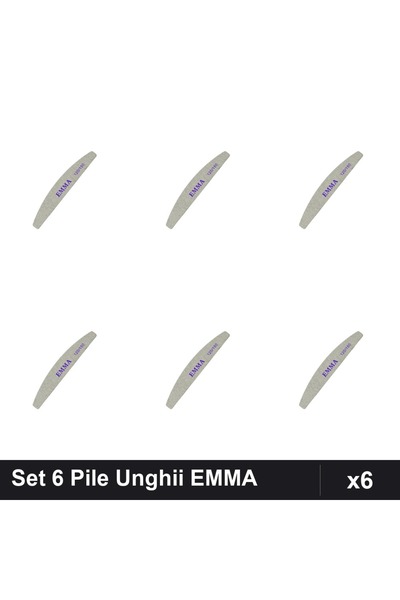 emma Set 6 Pile Unghii 150/240, Buffere Manichiura Profesionale, Granulație D...