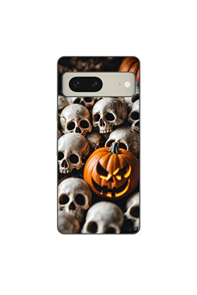 OEM Калъф, съвместим с Google Pixel 7, силиконов гел TPU модел, с Хелоуин мот...