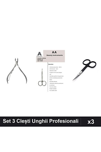 NAİLS Set 3 Clești Forfecuțe Unghii Profesionale, Cuticule, Manichiura