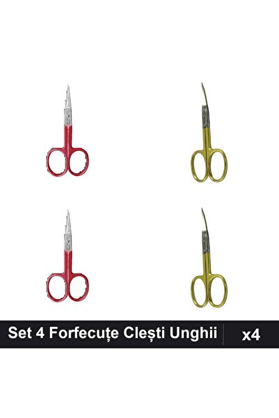 One Group Set 4 Forfecuțe și Clești Ungherii Profesionali, Roșu Auriu Verde A...