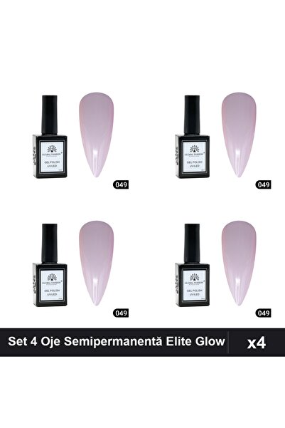 global fashion Set 4 Oje Semipermanentă Elite Glow 15ml, Gel Polish UV/LED