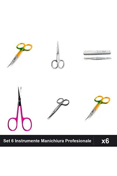 One Group Set 6 Instrumente Manichiura Profesionale, Foarfece Cuticule Unghii...