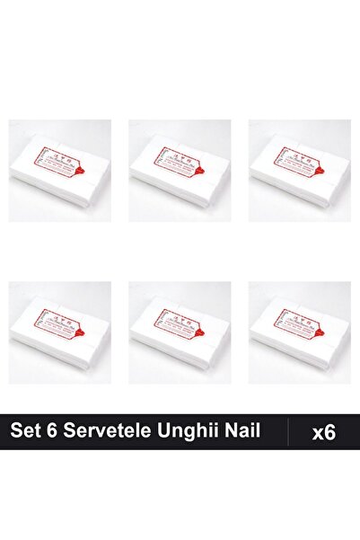 NAİLS Set 6 Servetele Unghii Nail Cleaner, 900 Buc Remover Acetonă, Manichiură