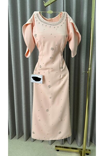 Rizwan01 Peach-Colored Dress