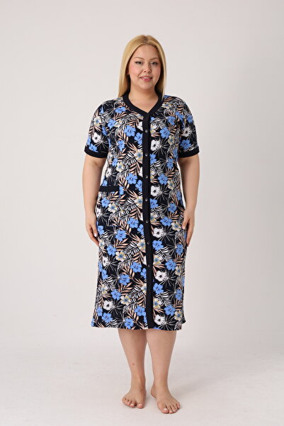 ROMEO LİFE Women's Plus Size 100% Cotton Combed Fabric Buttoned Summer Dress ...