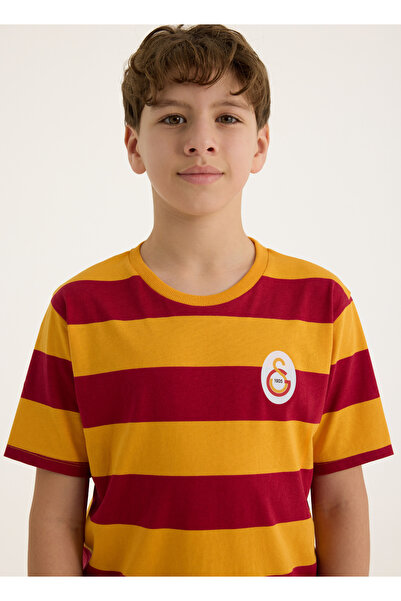 Galatasaray Galasaray Çizgili Retro Büyük Çocuk T-shirt