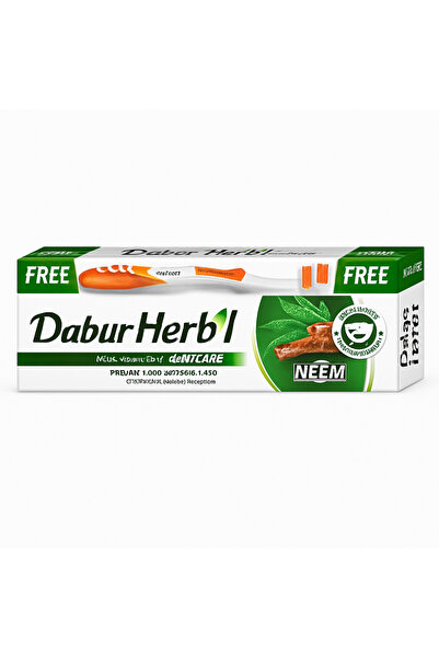 Dabur معجون أسنان دابور العشبي 150 غرام + فرشاة أسنان مجانية | Herbal Toothpa...