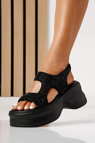 Zaira Women's black platform Sandals made of eco- Leather Patricia #25342 - 40