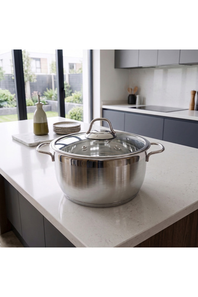 Gökdil Aster 26cm Stainless Steel Deep Pot