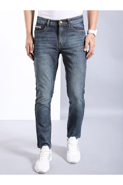 The Indian Garage Co By Styli Men Slim Fit Solid Jeans