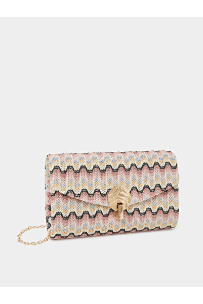 Styli Flap Patterned Clutch with Chain Strap